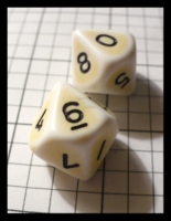 Dice : Dice - DM Collection - 10D Pair White with Ivory Highlights and Black Numerals Ebay 2009